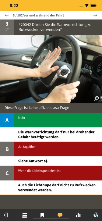 e.driver App – Lernen mit Prüfungsfragen