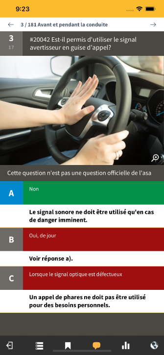 App e.driver – apprendre avec les questions d'examen