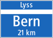 Ortsende auf Hauptstrassen, Schweiz