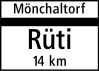 Ortsende auf Nebenstrassen, Schweiz