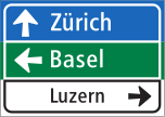 Wegweiser in Tabellenform