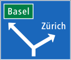 Vorwegweiser auf Hauptstrassen