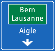 Einspurtafel über Fahrstreifen auf Hauptstrassen
