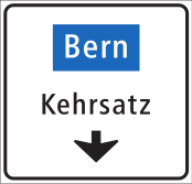Einspurtafel über Fahrstreifen auf Nebenstrassen