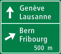 Zweiter Vorwegweiser bei Verzweigungen